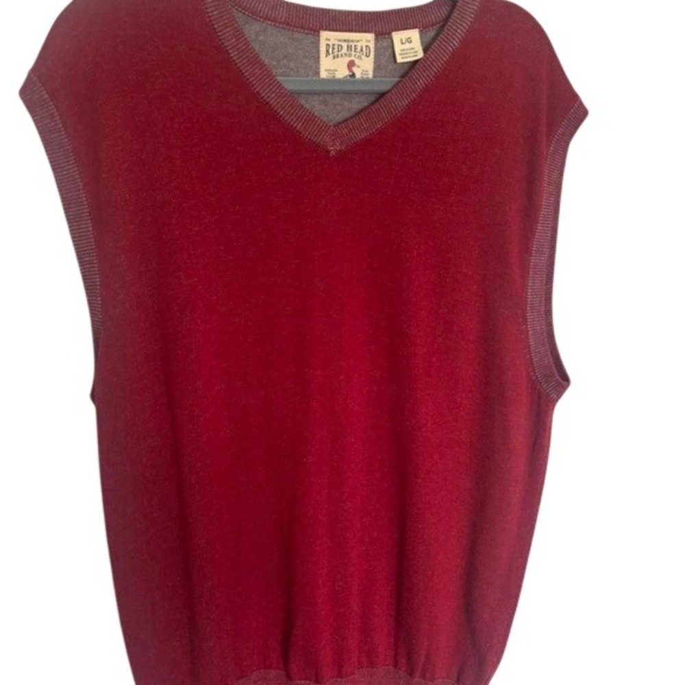Vintage‎ RedHead Brand Co. V-Neck Sweater Vest – Red – Large